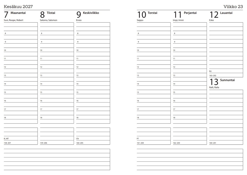 Vuosikalenterikirja 2027 Marimekko A5 Unikko