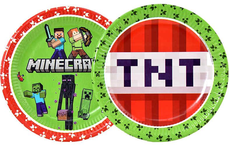 Lautanen 23cm Minecraft 8kpl