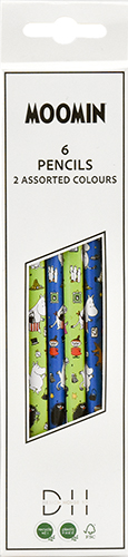 Lyijykynä lajitelma HB 6 kpl/paketti Muumi vihreä ja violetti