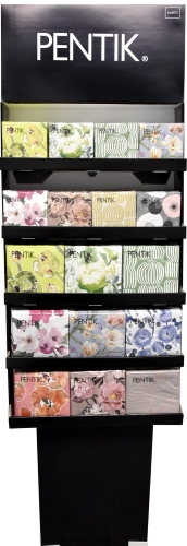 Lattiadisplay servetit musta lev. 52cm