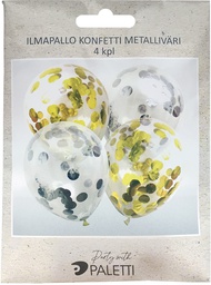 [59870] Ilmapallo konfetti metalliväri 4kpl