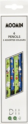 [203267] Wooden Pencils HB,Green and purple assortment Moomin 6 pcs/pack