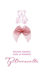[2210030] 2-os vauvakortti tyttö rusetti