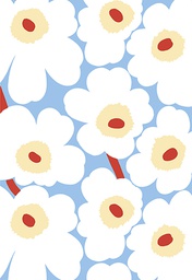 [4904667] 2-os Marimekko Unikko valk-taivaansininen-pun