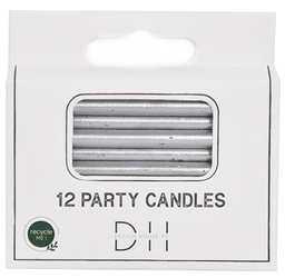 [202269] Kakkukynttilä hopea 12 kpl