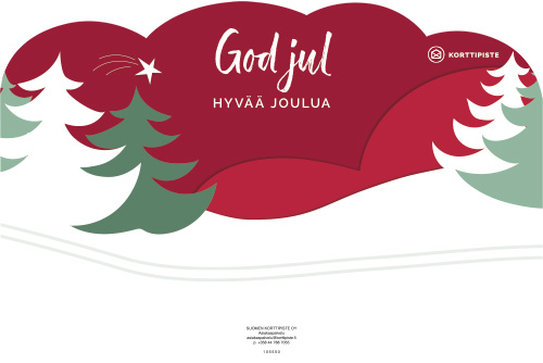 Opaste Hyvää joulua puna-vihreä 54 cm FI-SE