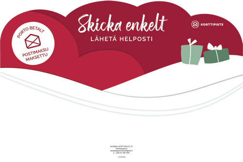 Opaste postimaksu maksettu puna-vihreä 54 cm FI-SE