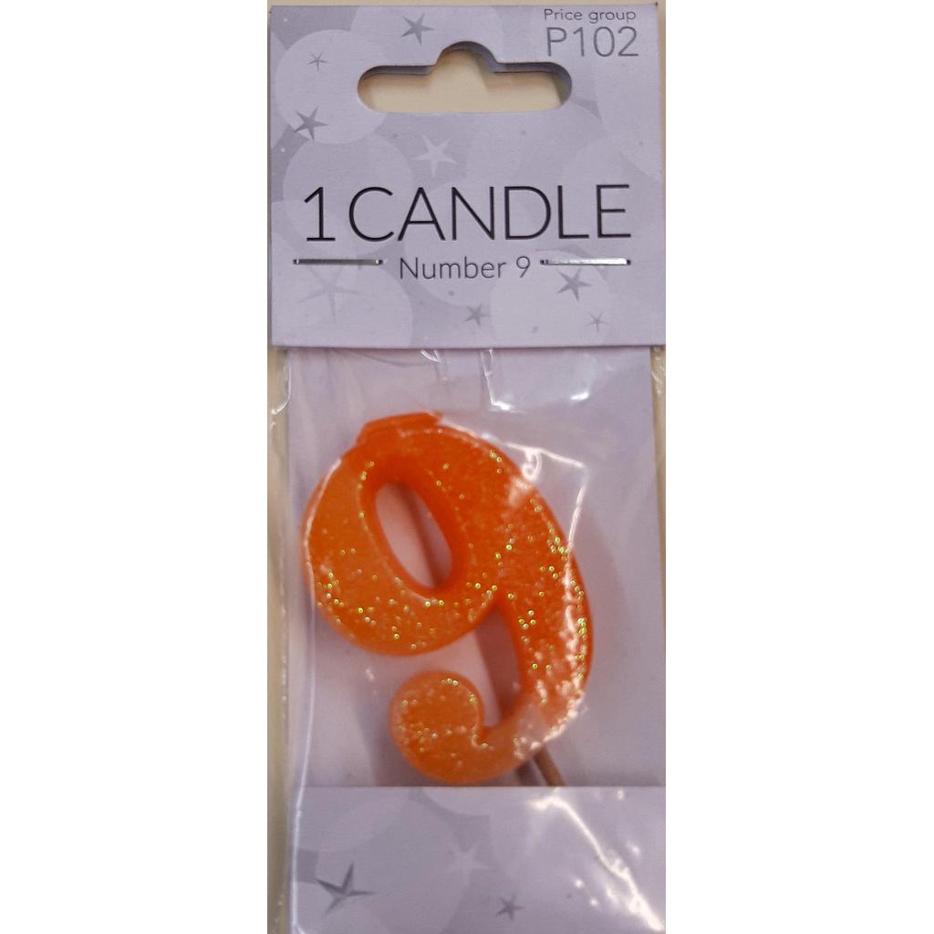 Kakkukynttilä numero 9 1 kpl