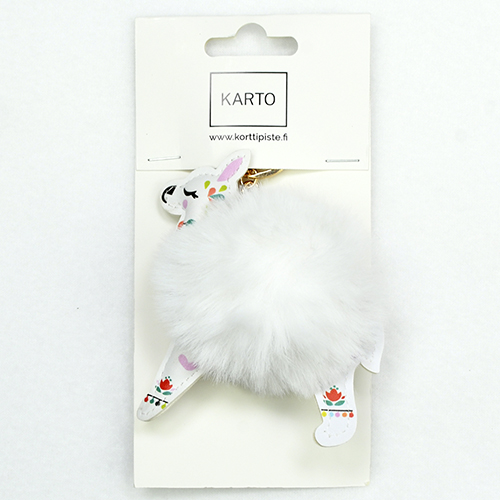 Avaimenperä laama valkoinen