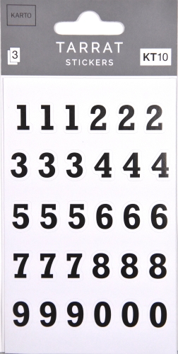 Sticker KT10 numbers black