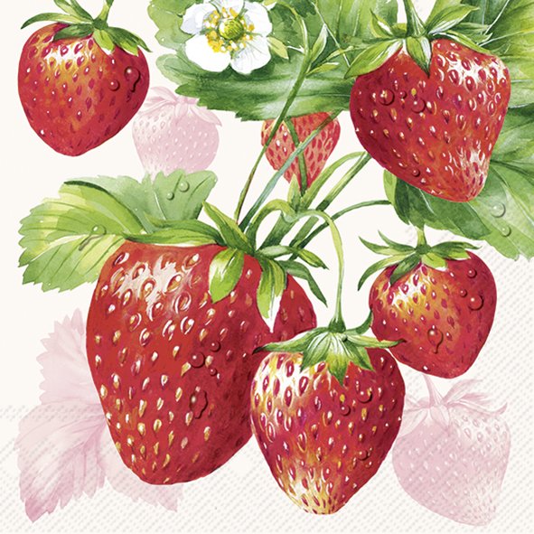 STRAWBERRY FRUITS cream 33 cm