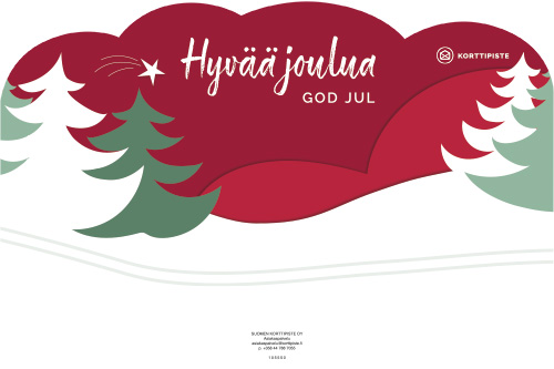 Opaste Hyvää joulua puna-vihreä 54 cm FI-SE