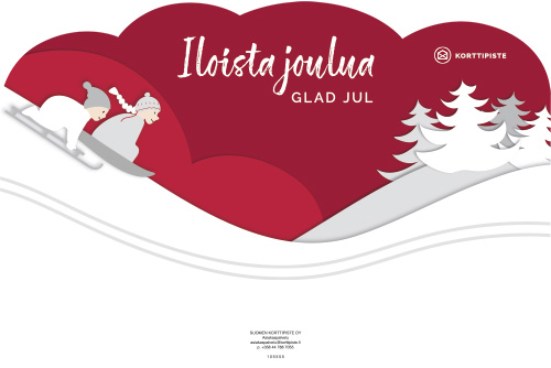 Opaste Iloista joulua puna-harmaa 54 cm FI-SE
