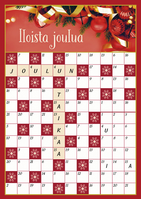 1-os joulu ristikkokortti