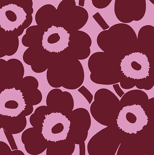 Pakettikortti Marimekko Unikko viininpunainen