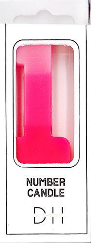 Numerokynttilä 1 pinkki 