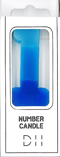 Number candle 1 blue