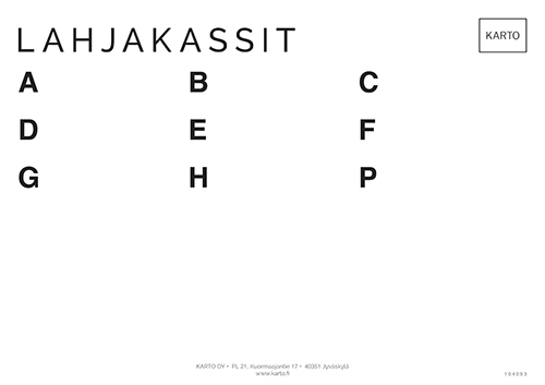 Hyrräopaste lahjakassit A-H blanco FI