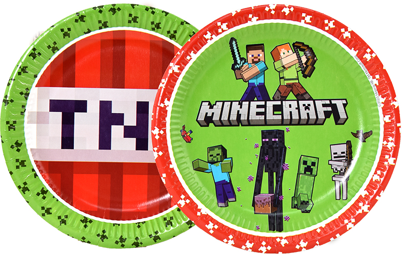 Lautanen 23cm Minecraft 8kpl