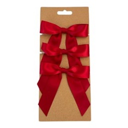 [581057] Satiinirusetti joulu 3kpl punainen KP22