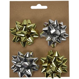 [581060] Ruusuke joulu 4kpl metalli kulta ja hopea KP19