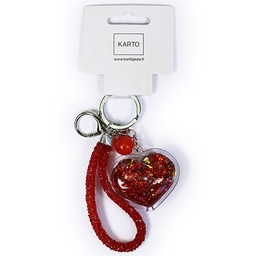 [3560917] Avaimenperä sydän ja lenkki punainen